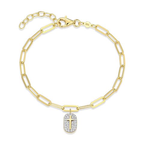 S/S GP .158 LGD DOG TAG WITH CROSS BRACELET