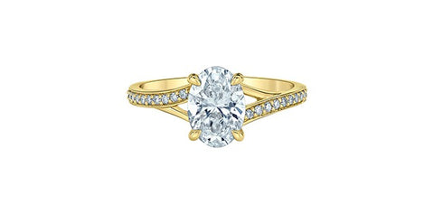 1.59 Carat Lab created oval diamond ring