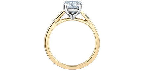 Yellow gold lab created diamond engagement ring