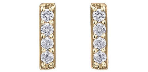 10KY DIA BAR EARRINGS