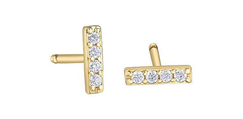 10KY DIA BAR EARRINGS