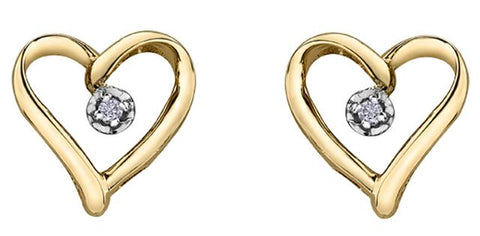 10KY DIA HEART EARRINGS