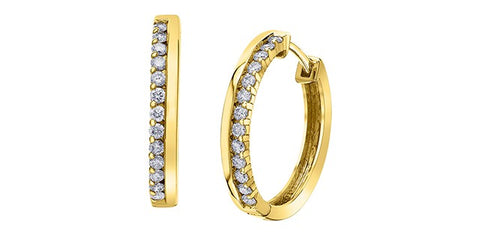 Yellow gold diamond earrings