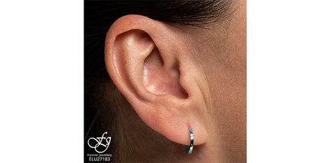 White gold diamond hoop earrings