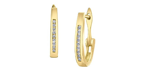 Yellow gold diamond earrings
