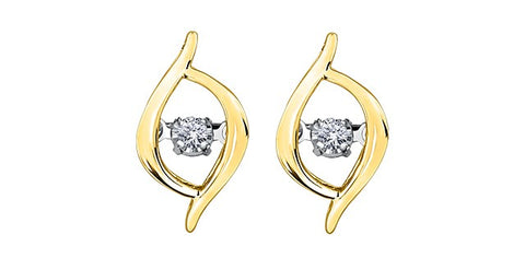 Yellow gold Pulse diamond earrings