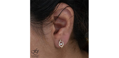 Yellow gold Pulse diamond earrings