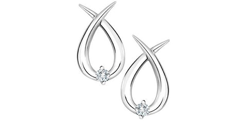 White gold diamond earrings