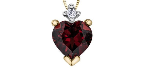 10KY GARNET & DIA PEND