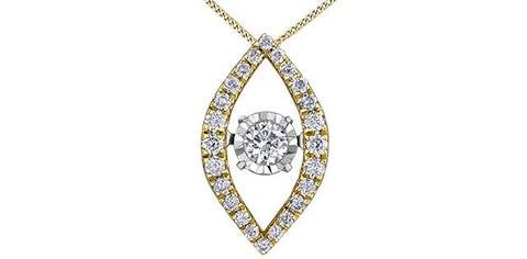 10K yellow & white gold Pulse diamond necklace