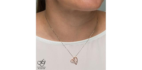 10 karat rose gold diamond heart pendant  583-11737