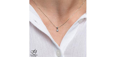 10 karat white gold diamond pendant  583-11746