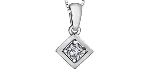 10 karat white gold diamond pendant  583-11751