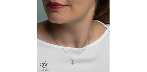 10 karat white gold diamond pendant  583-11751