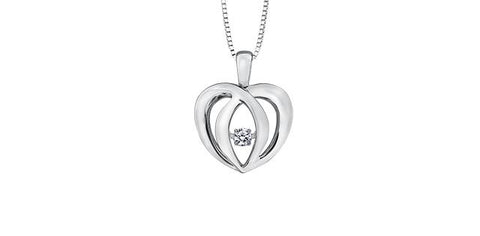 PULSE diamond sterling silver heart pendant