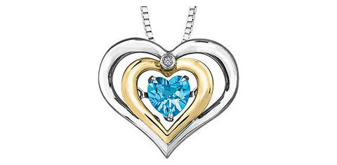 Blue topaz & diamond necklace
