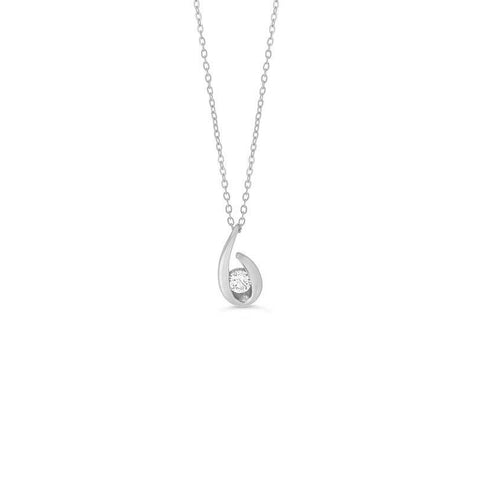 White gold diamond loop pendant.