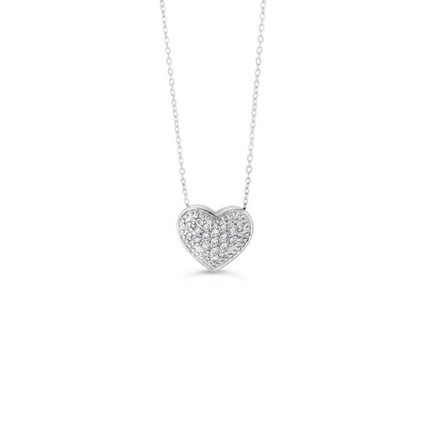 White gold diamond heart pendant