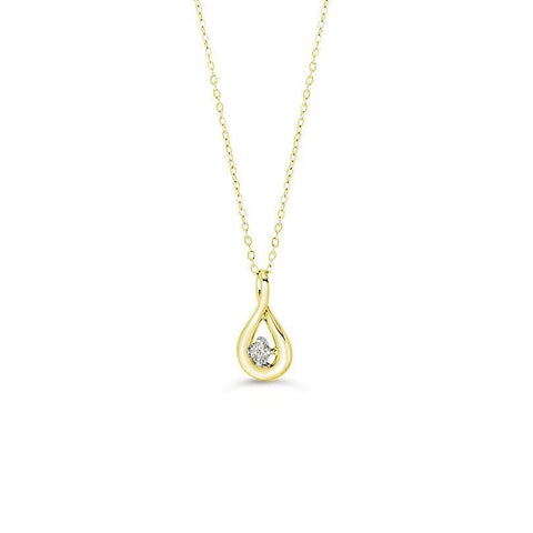 Yellow gold diamond figure 8 pendant