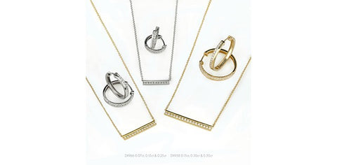 Yellow gold diamond bar pendant