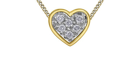 Yellow gold diamond heart pendant