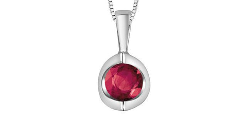 10 karat white gold ruby pendant