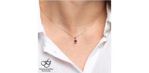 10 karat white gold ruby pendant
