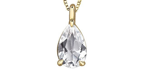 10KY WHITE TOPAZ PEND