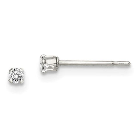 2mm cz stud earrings