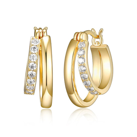 REIGN sterling silver & cubic zirconia gold plated earrings