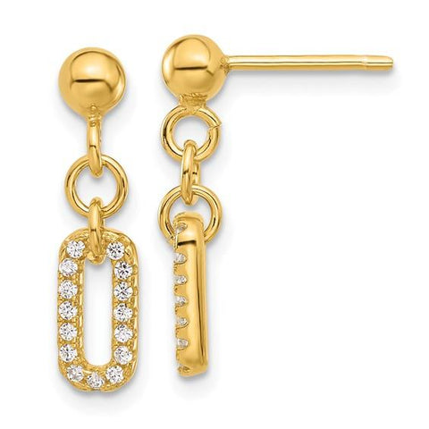 S/S GLD PLT CZ EARS