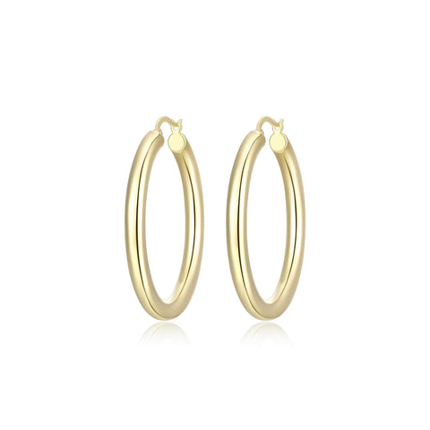 Reign sterling silver gold plate 40mm hoop earrings