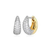 Sterling silver gold plate cubic zirconia huggies