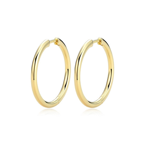 Reign sterling silver gold plate huggies