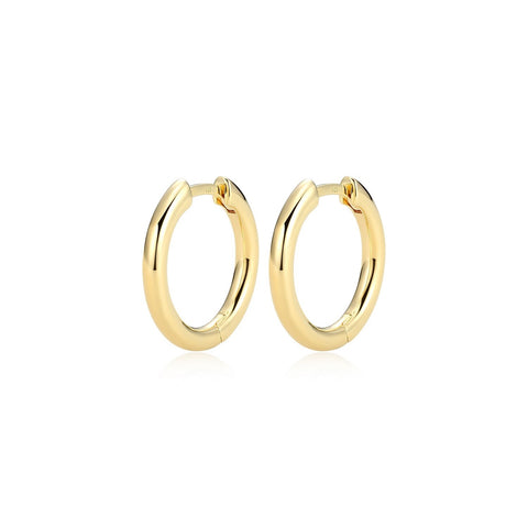 Reign sterling silver gold plate huggies