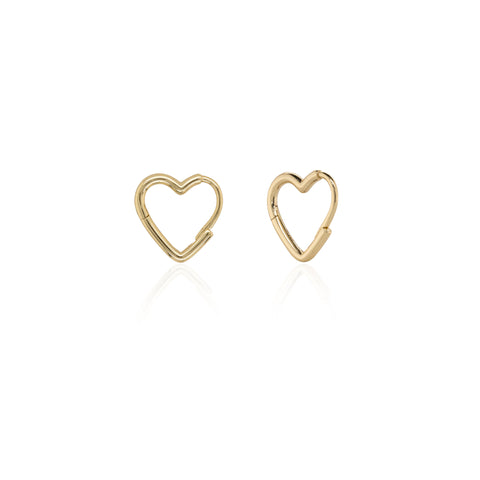 Aurora sterling silver gold vermeil heart earrings