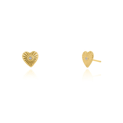 Aurora sterling silver gold vermeil cz heart earrings