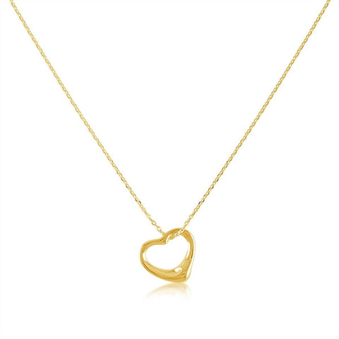 Aurora sterling silver gold vermeil floating heart necklace