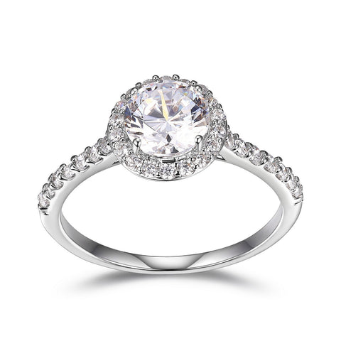 Reign sterling silver halo ring