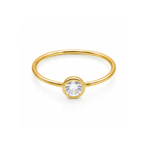 Aurora sterling silver gold vermeil cz ring