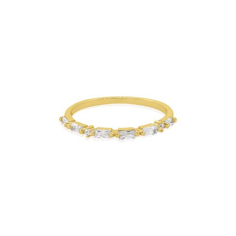 Aurora sterling silver gold vermeil cz morse code MAMA ring