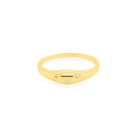 Aurora sterling silver gold vermeil cz ring