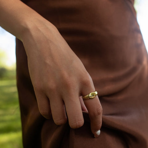 Aurora sterling silver gold vermeil croissant ring