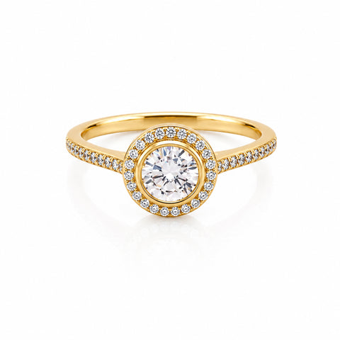 Aurora sterling silver gold vermeil cz halo ring