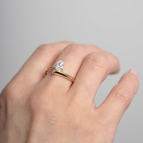 Aurora sterling silver gold vermeil cz bypass ring