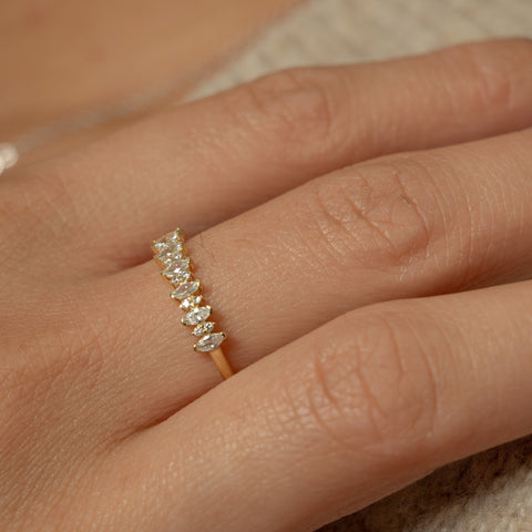 Aurora sterling silver gold vermeil cz ring