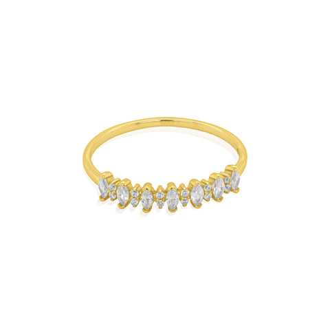 Aurora sterling silver gold vermeil cz ring
