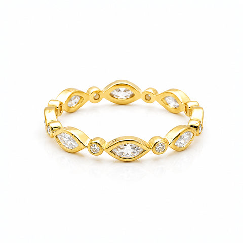 Aurora sterling silver gold vermeil cz ring