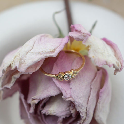 Aurora sterling silver gold vermeil cz ring