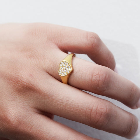 Aurora sterling silver cz heart ring